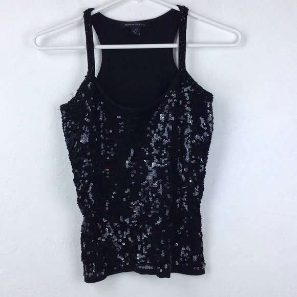 Black Kenneth Cole sequined top - Picture 1 of 6